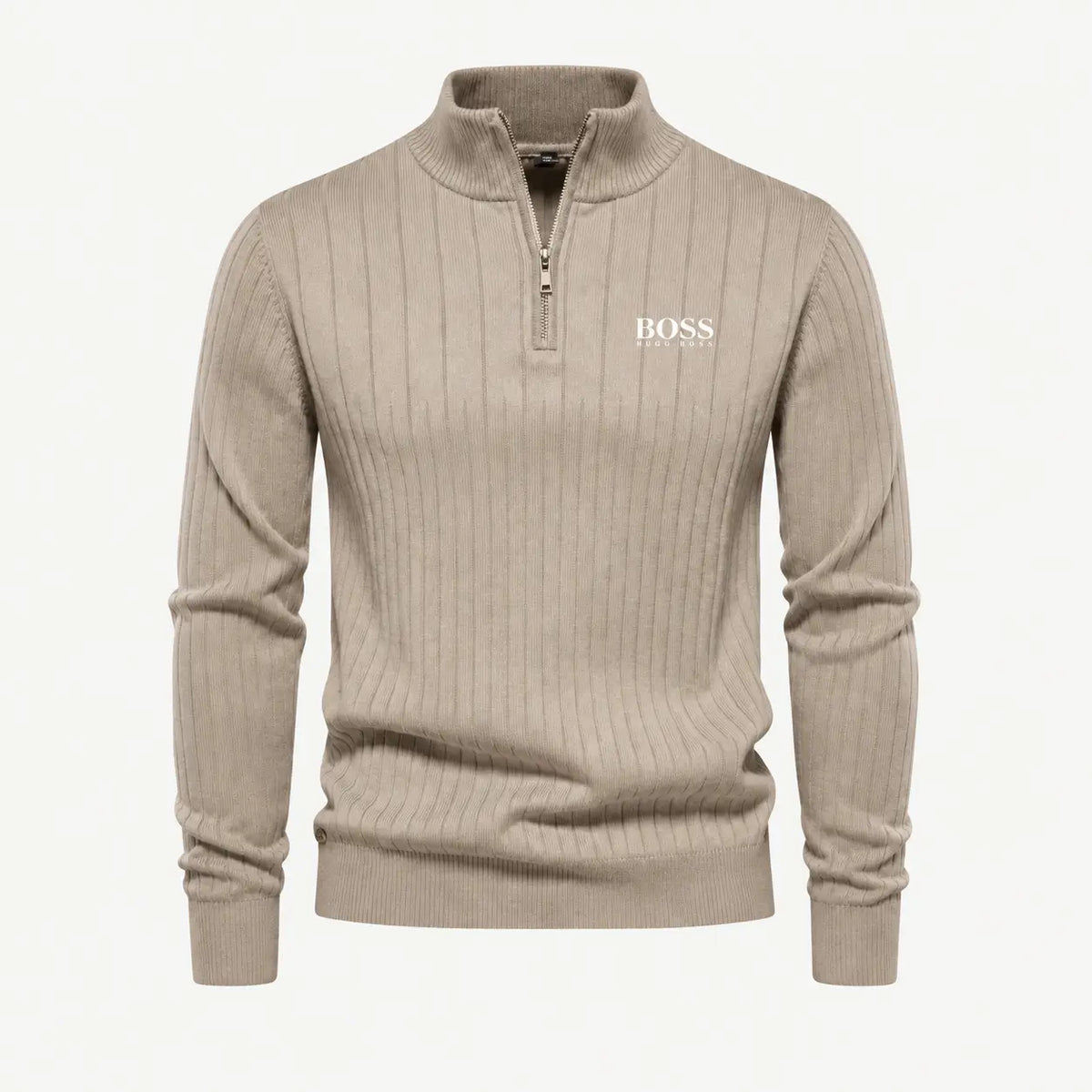 PREMIUM Ribbed Quarter-Zip Sweater