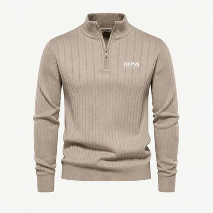 PREMIUM Ribbed Quarter-Zip Sweater