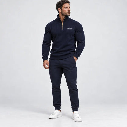 PREMIUM Ribbed Quarter-Zip Sweater