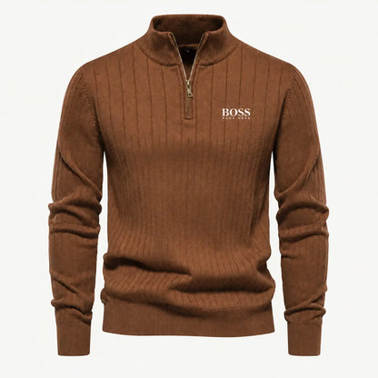 PREMIUM Ribbed Quarter-Zip Sweater