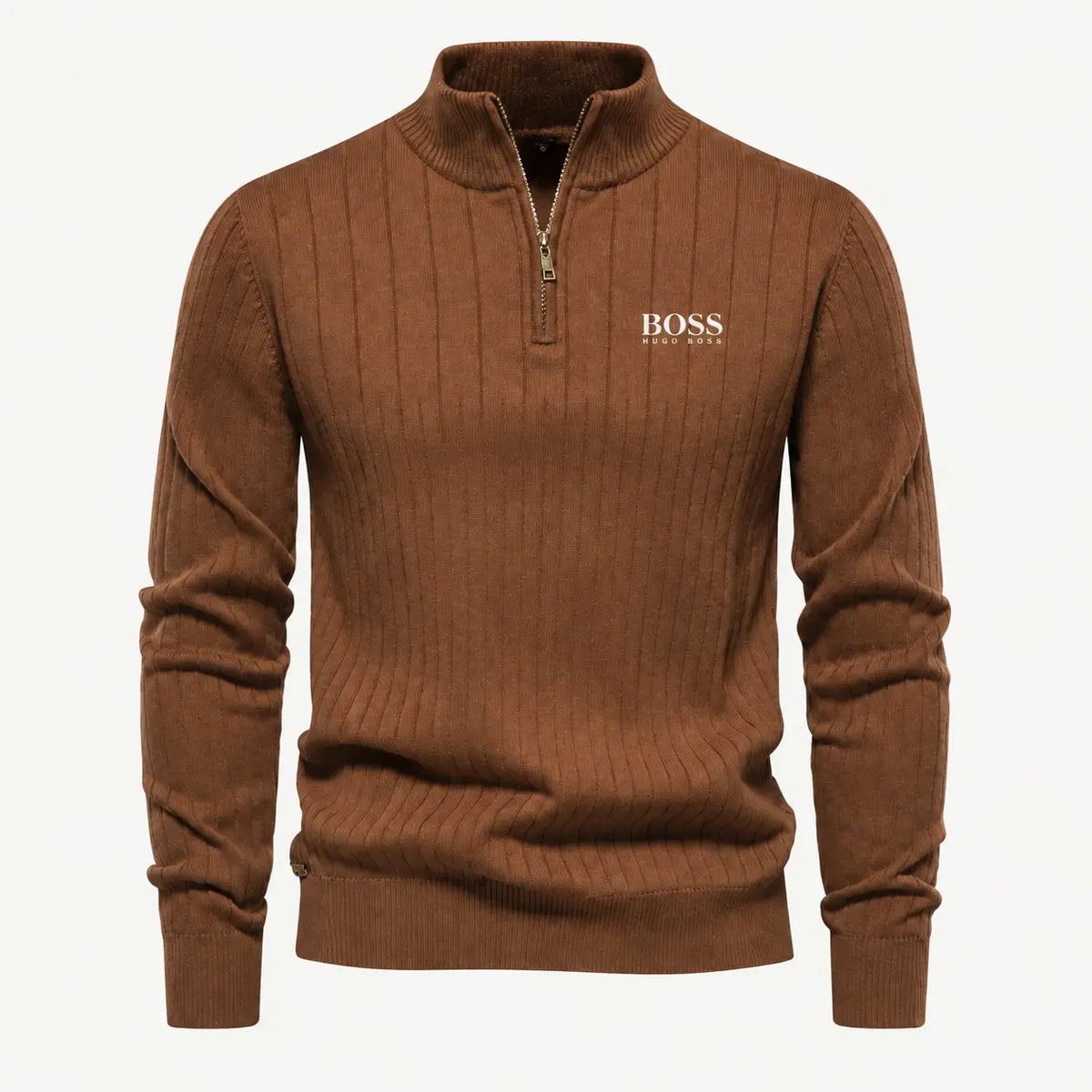 PREMIUM Ribbed Quarter-Zip Sweater