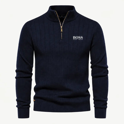 PREMIUM Ribbed Quarter-Zip Sweater