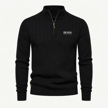 PREMIUM Ribbed Quarter-Zip Sweater