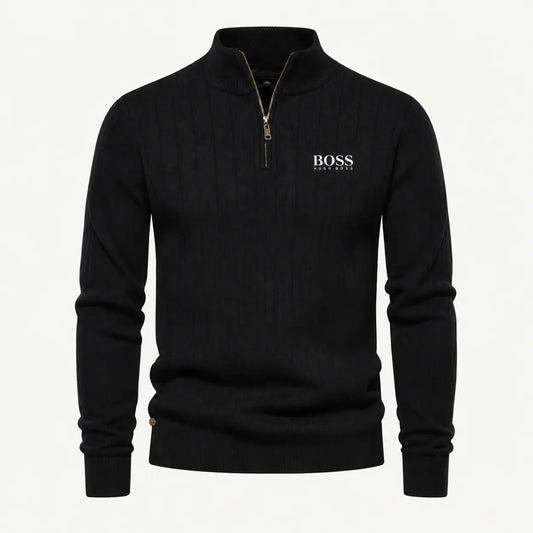 PREMIUM Ribbed Quarter-Zip Sweater