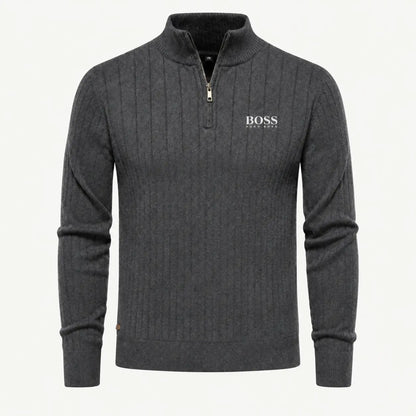 PREMIUM Ribbed Quarter-Zip Sweater