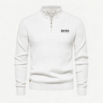 PREMIUM Ribbed Quarter-Zip Sweater